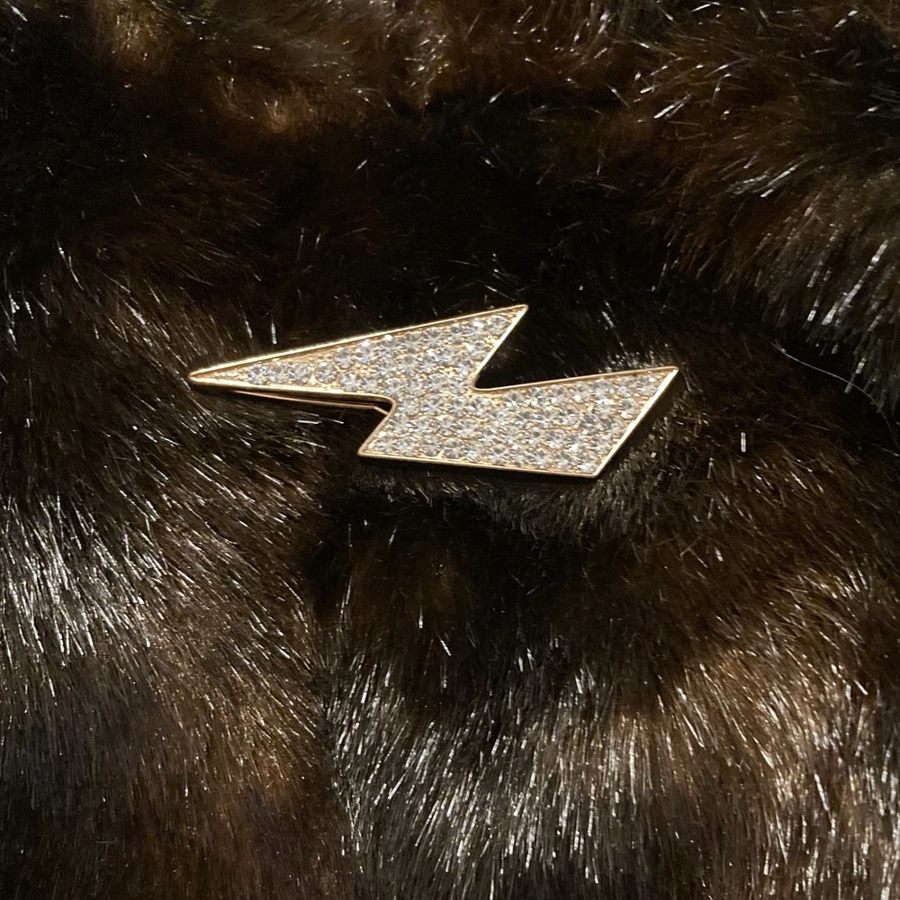 LIGHTNING BOLT GOLD w/ RHINESTONE HAIR CLIP